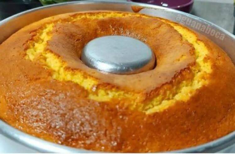 Bolo de fubá com laranja de liquidificador