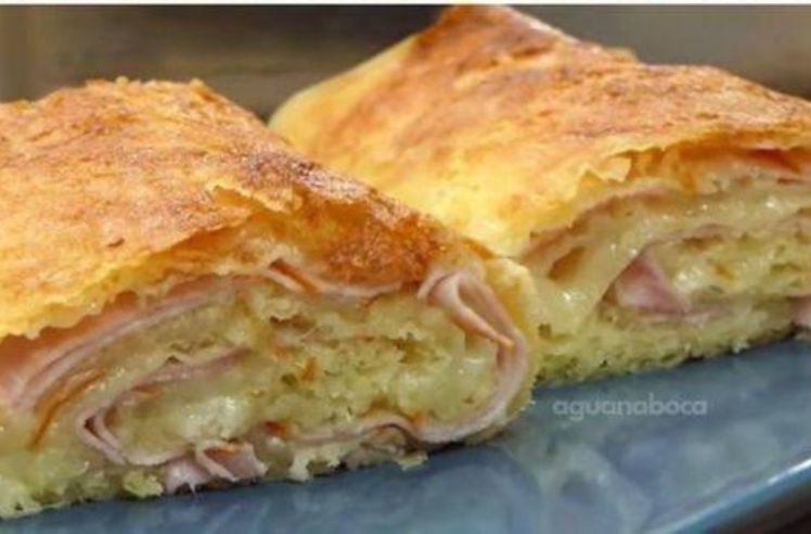 Rocambole com massa de pastel