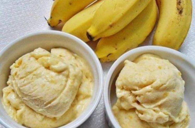 Sorvete caseiro de Banana e Maçã Fitness