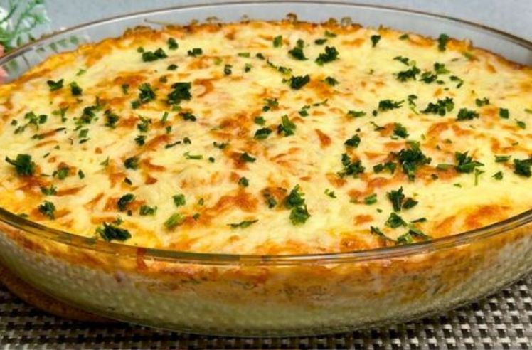 Filé de Peixe Cremoso gratinado no forno