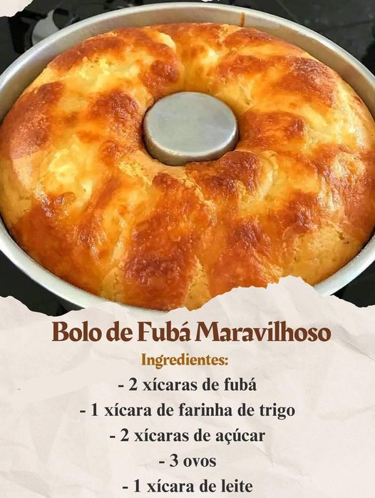 Bolo de Fubá Maravilhoso