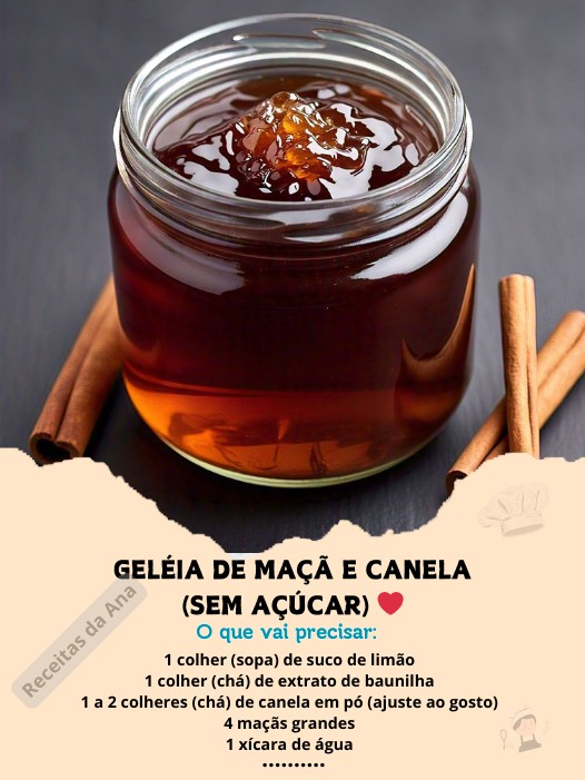 Geleia de Maçã e Canela sem Açúcar Caseira