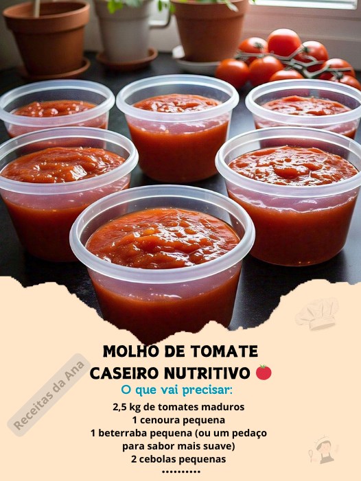 Molho de Tomate Caseiro Nutritivo