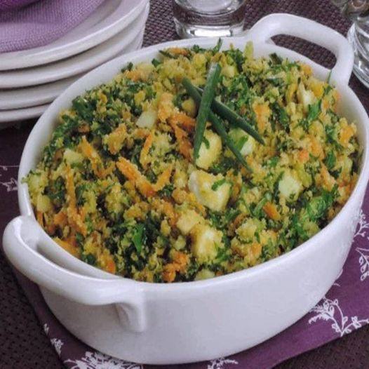 Farofa De Couve Com Cenoura