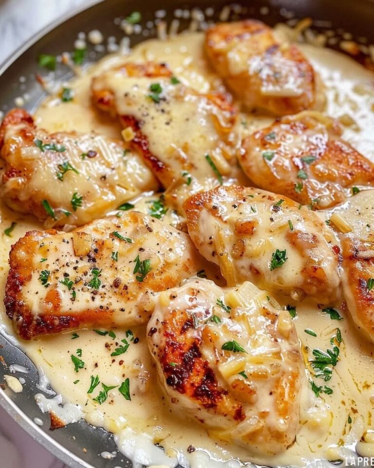 Peitos de Frango com Molho de Queijo e Alho