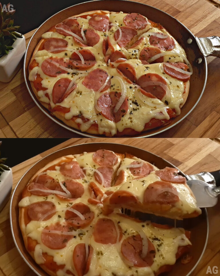 Pizza de Frigideira Sem Forno, Sem Ovo e Sem Leite